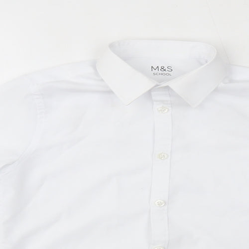 M&S Boys White   Basic Button-Up Size 8-9 Years