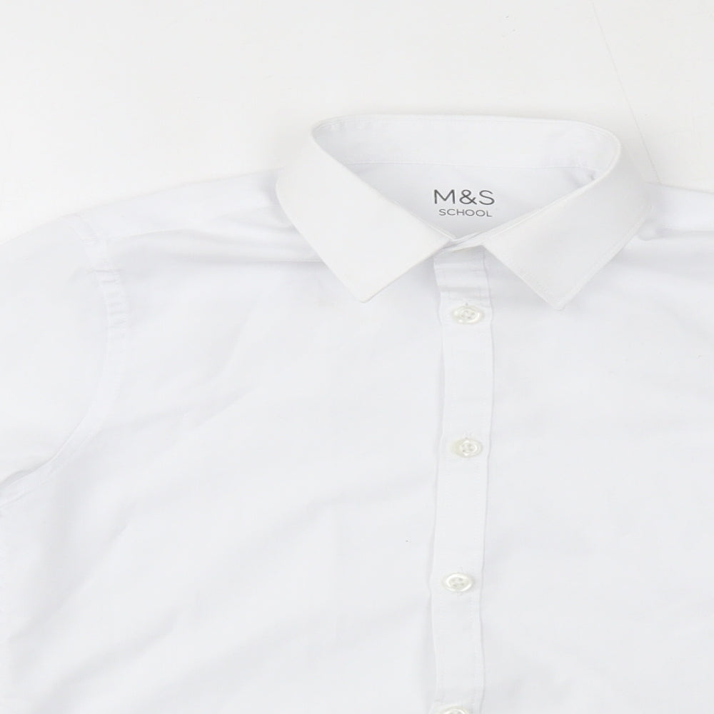M&S Boys White   Basic Button-Up Size 8-9 Years