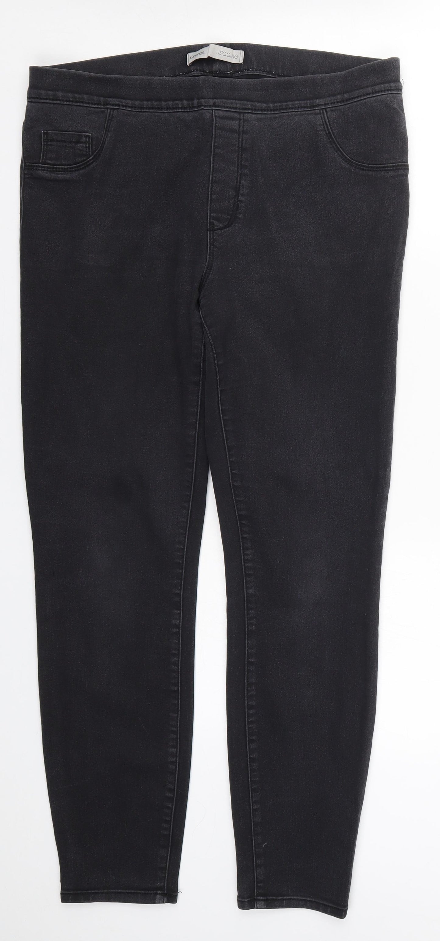 George Womens Grey  Denim Jegging Jeans Size 14 L27 in