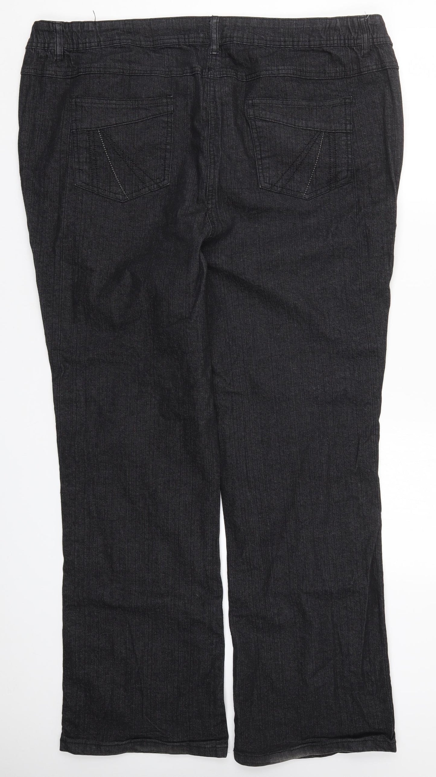 F&F Womens Black  Denim Straight Jeans Size 24 L30 in