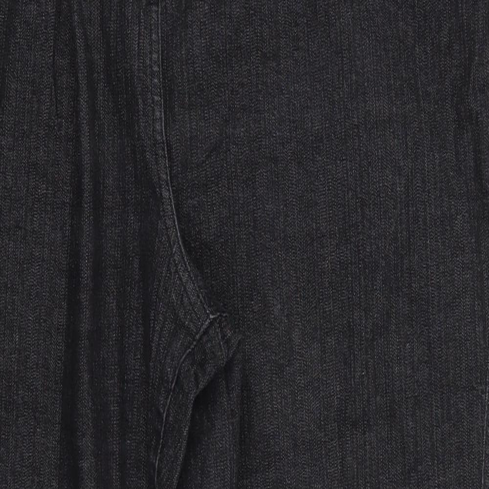 F&F Womens Black  Denim Straight Jeans Size 24 L30 in