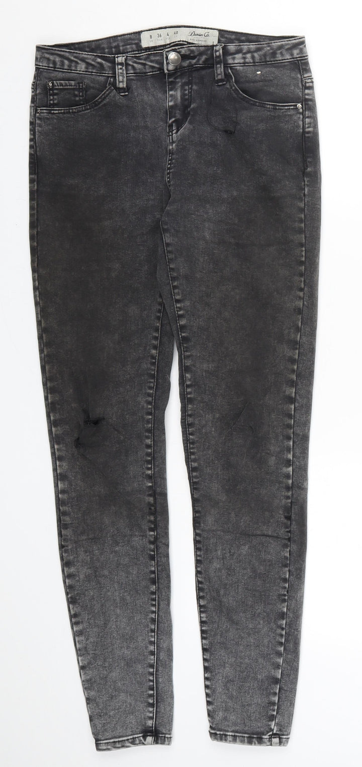 Denim Co Womens Grey Denim Skinny Jeans Size 8 L27 in