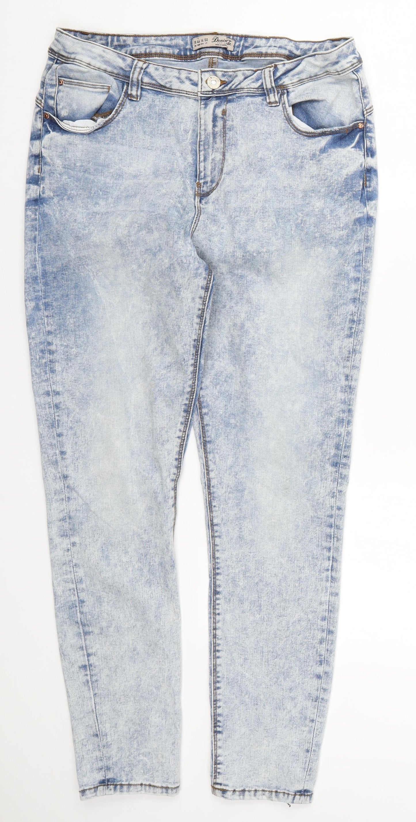 Denim Co Womens Blue  Denim Skinny Jeans Size 18 L28 in - Acid Wash