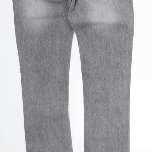 Moto Womens Grey  Denim Straight Jeans Size 28 L34 in
