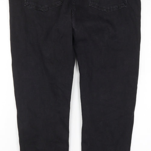 Marks and Spencer Womens Black  Denim Straight Jeans Size 18 L27 in