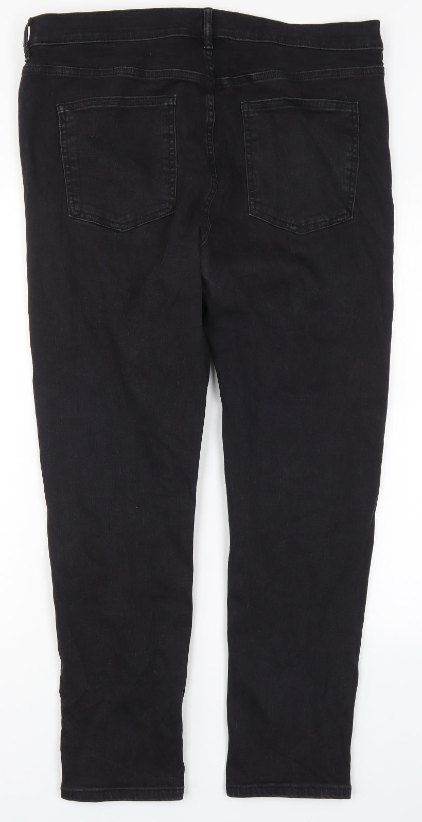 Marks and Spencer Womens Black  Denim Straight Jeans Size 18 L27 in