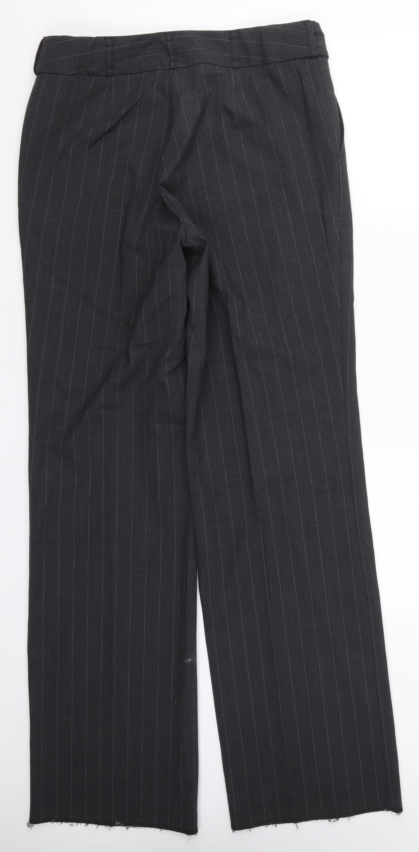 Simon Jersey Womens Grey Striped  Trousers  Size 12 L34 in