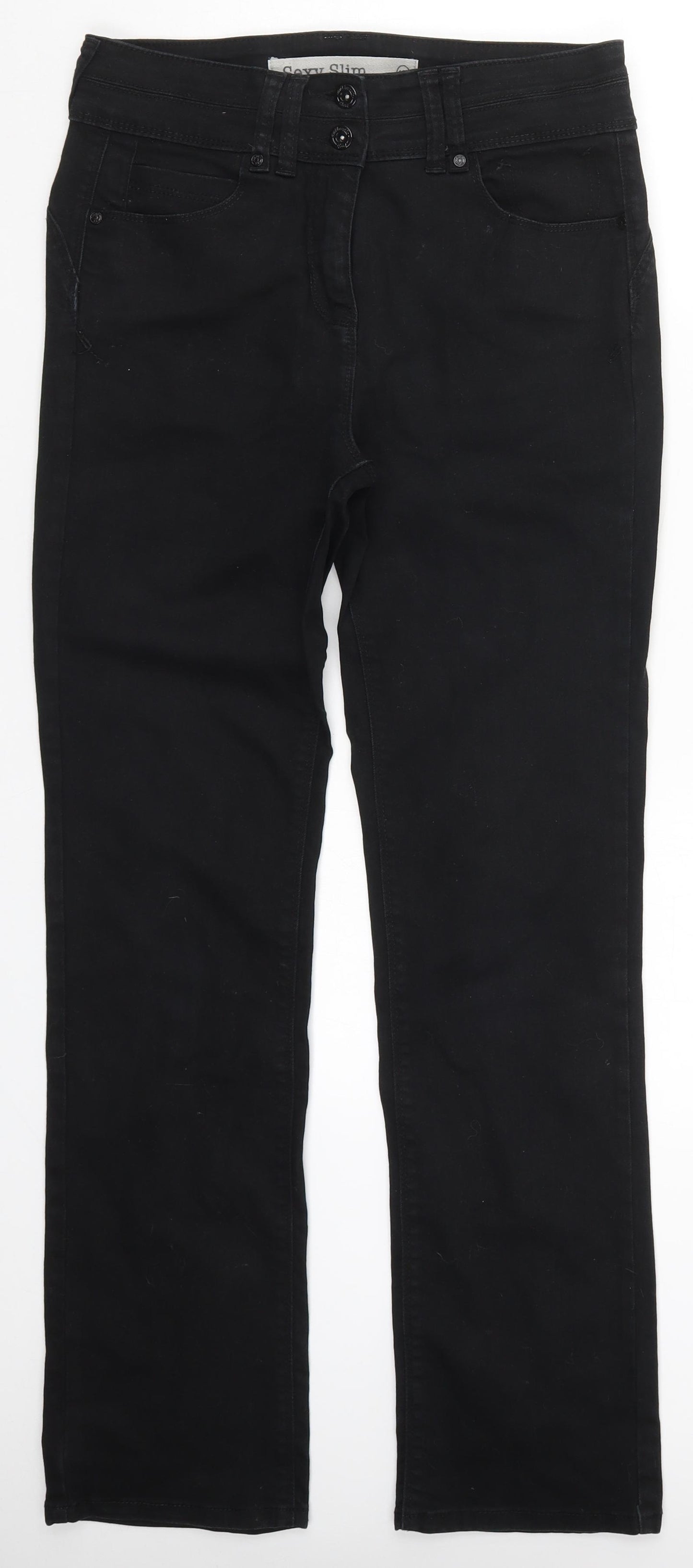 NEXT Womens Black  Denim Straight Jeans Size 10 L30 in