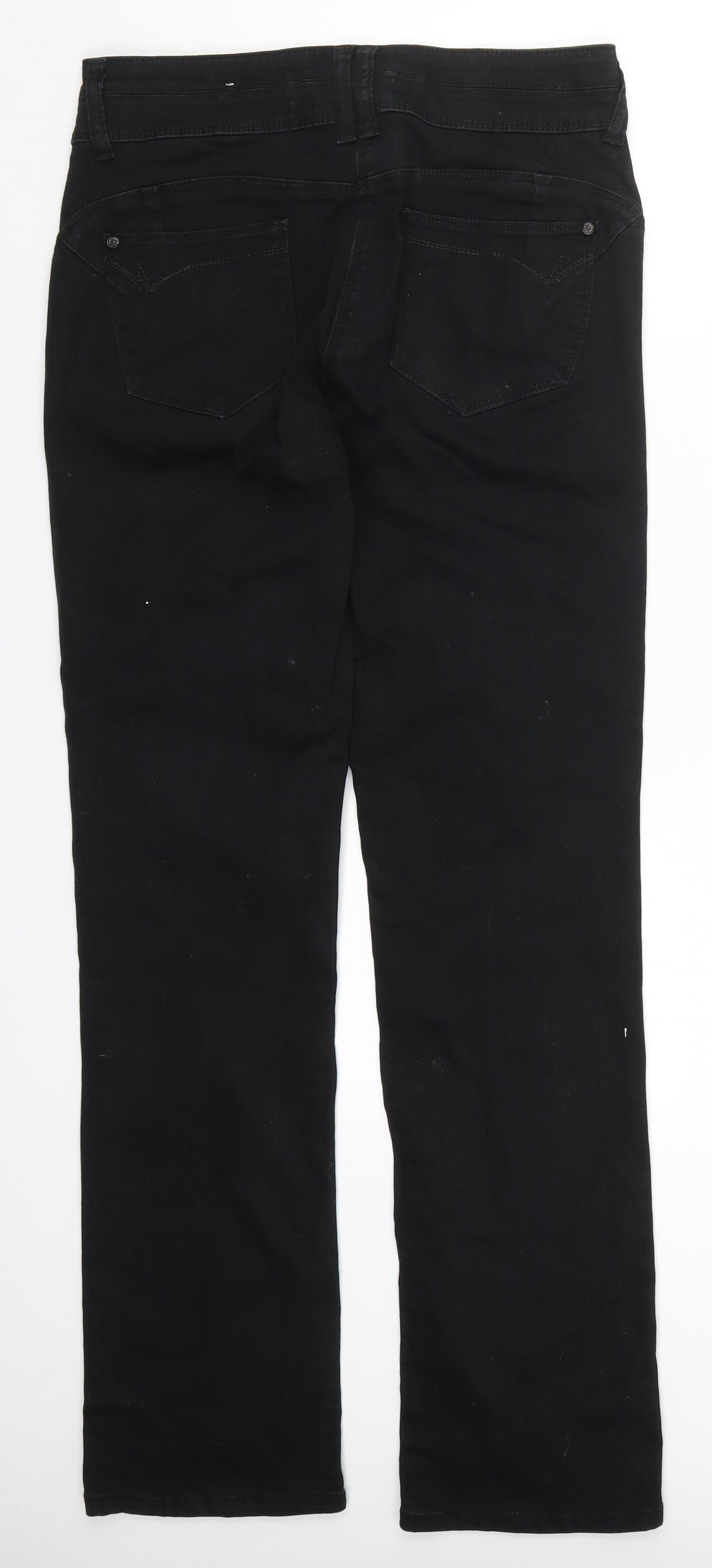 NEXT Womens Black  Denim Straight Jeans Size 10 L30 in