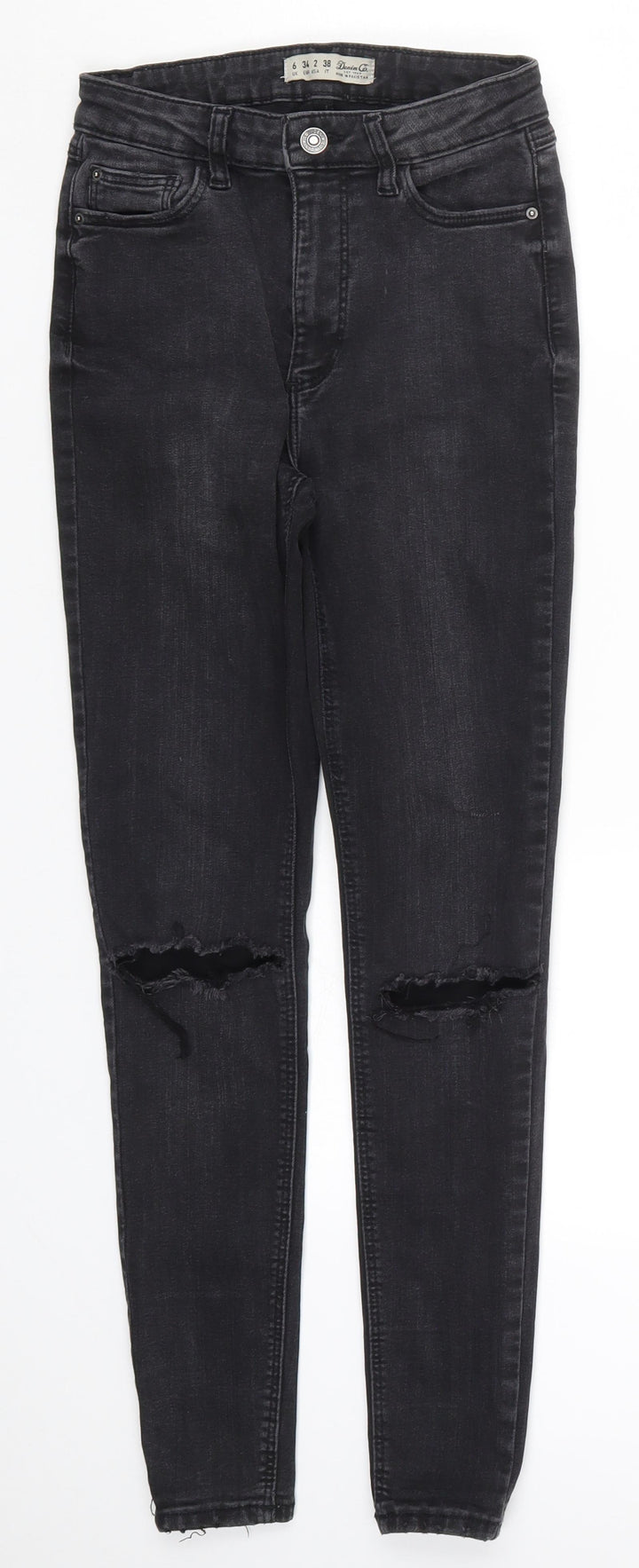 Denim Co Womens Grey Denim Skinny Jeans Size 6 L27 in