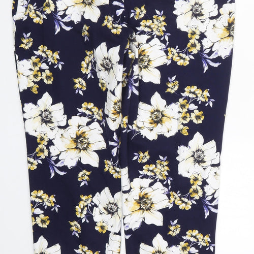 F&F Womens Blue Floral  Trousers  Size 14 L26 in