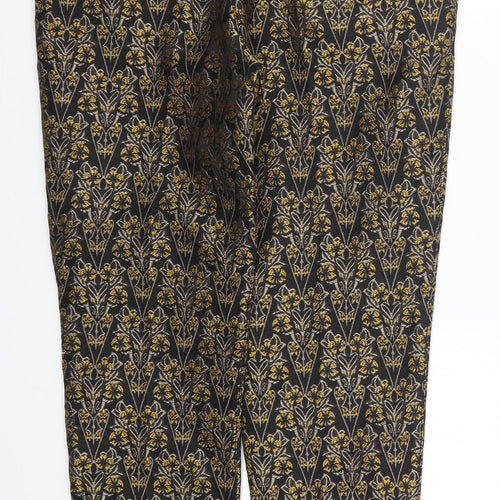 MNG Womens Yellow Fair Isle  Trousers  Size 8 L26 in