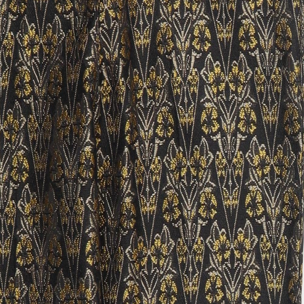 MNG Womens Yellow Fair Isle  Trousers  Size 8 L26 in