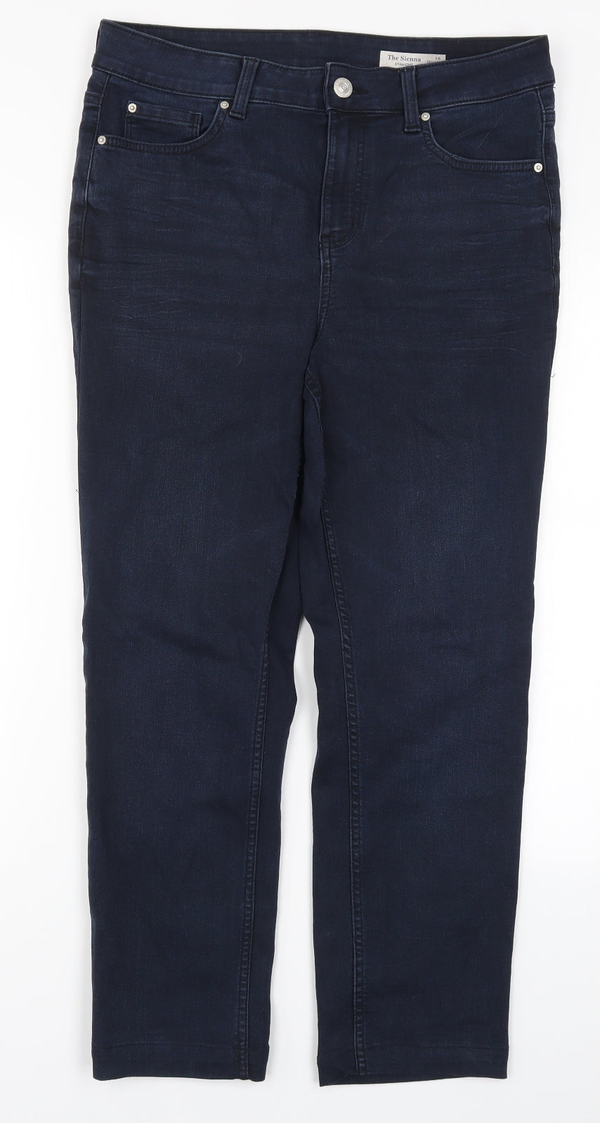 Marks and Spencer Womens Blue  Denim Straight Jeans Size 14 L26.5 in
