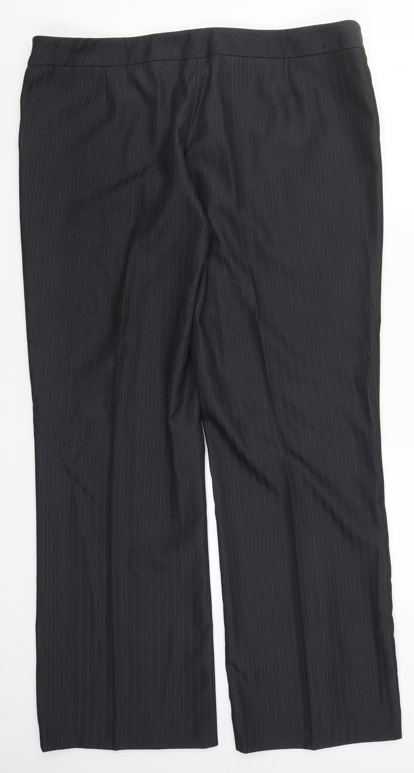 George Womens Grey Striped  Trousers  Size 18 L29 in