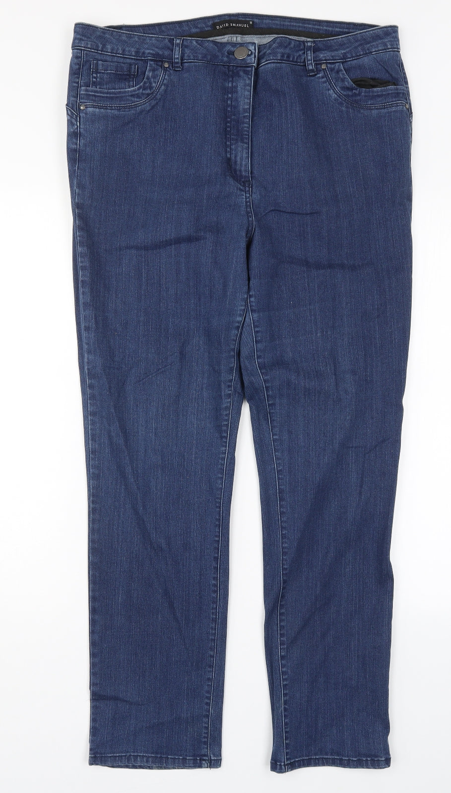David Emanuel Womens Blue  Denim Straight Jeans Size 18 L28 in