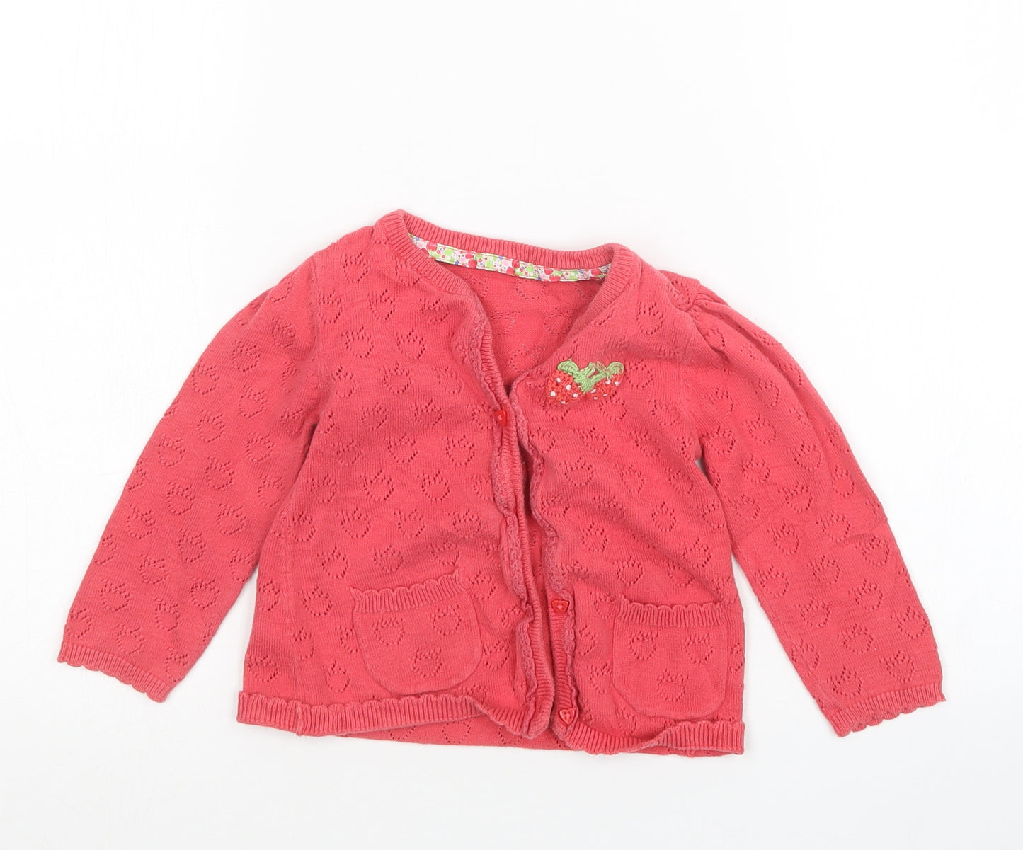 TU Girls Pink  Knit Cardigan Jumper Size 12-18 Months