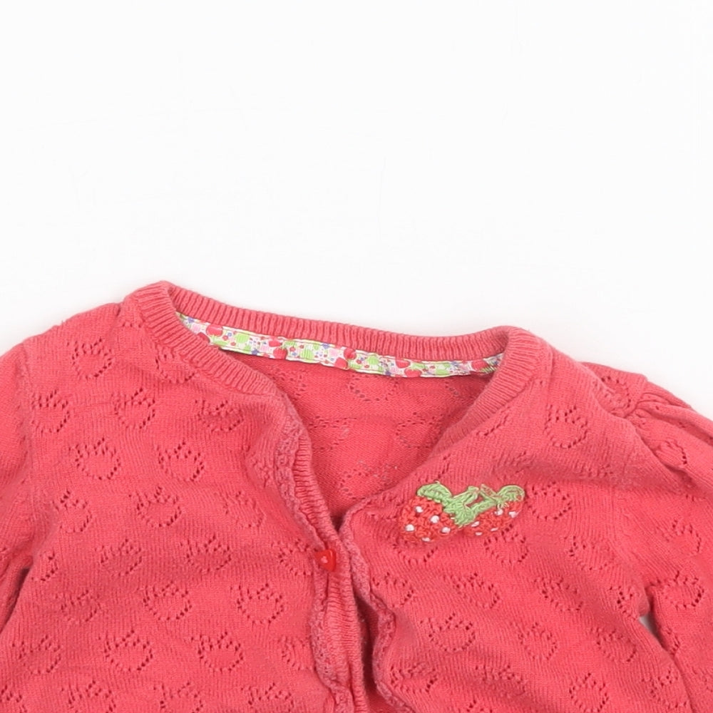 TU Girls Pink  Knit Cardigan Jumper Size 12-18 Months