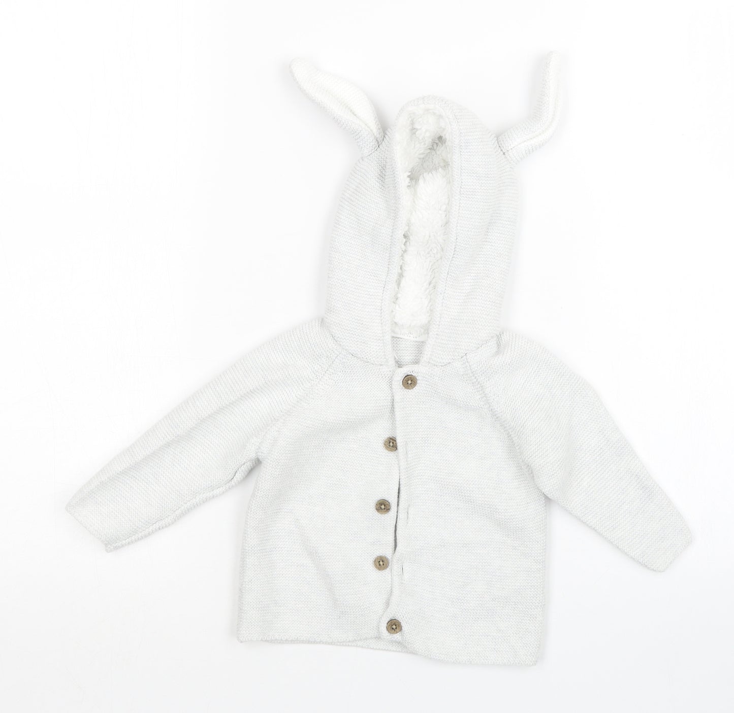 NEXT Boys Grey  Knit Cardigan Jumper Size 6-9 Months