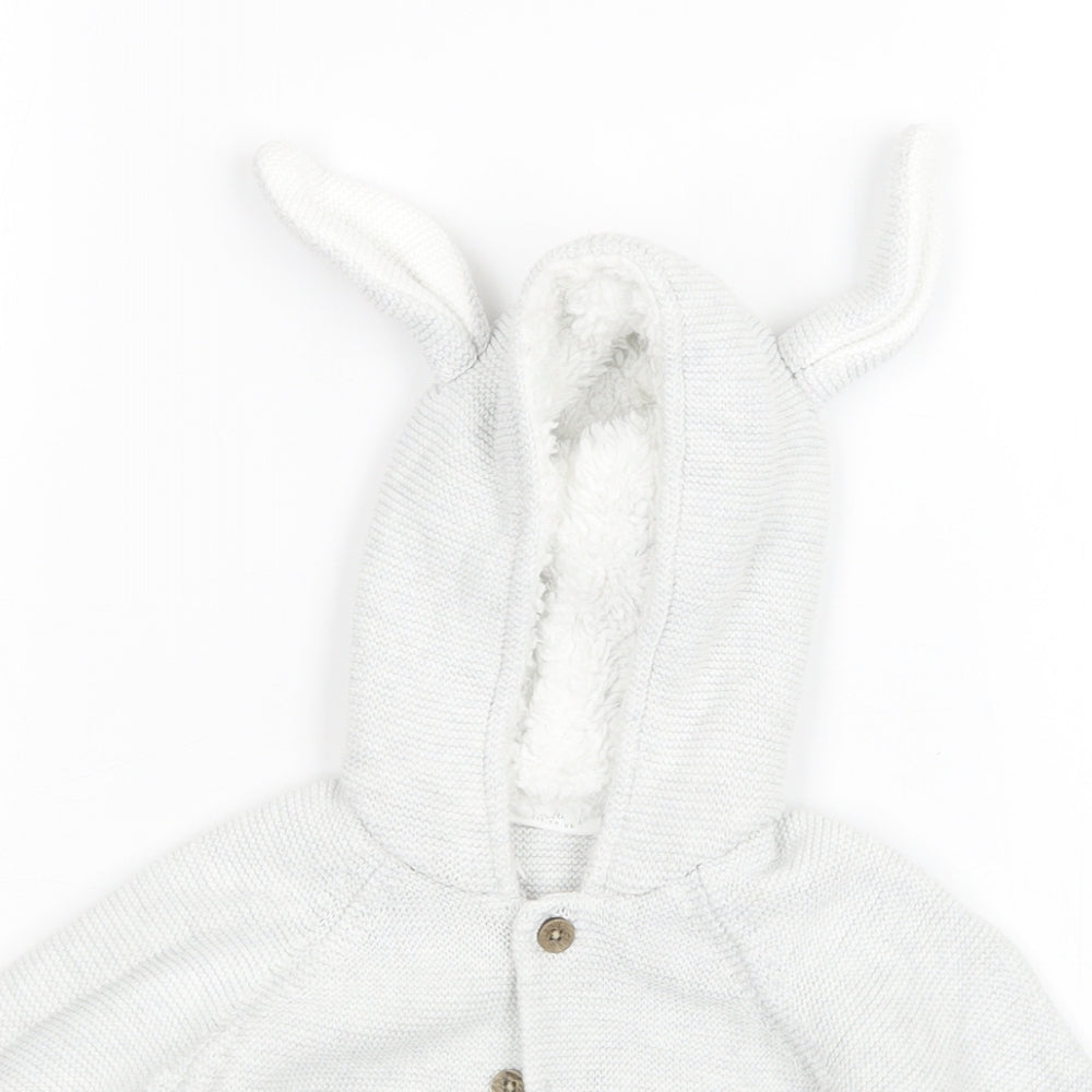 NEXT Boys Grey  Knit Cardigan Jumper Size 6-9 Months