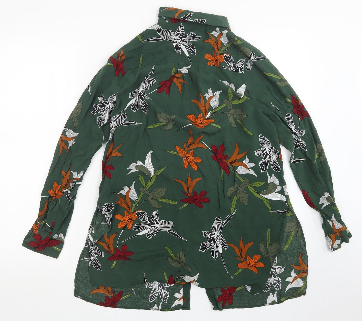 Papaya Womens Green Floral  Basic Button-Up Size 12