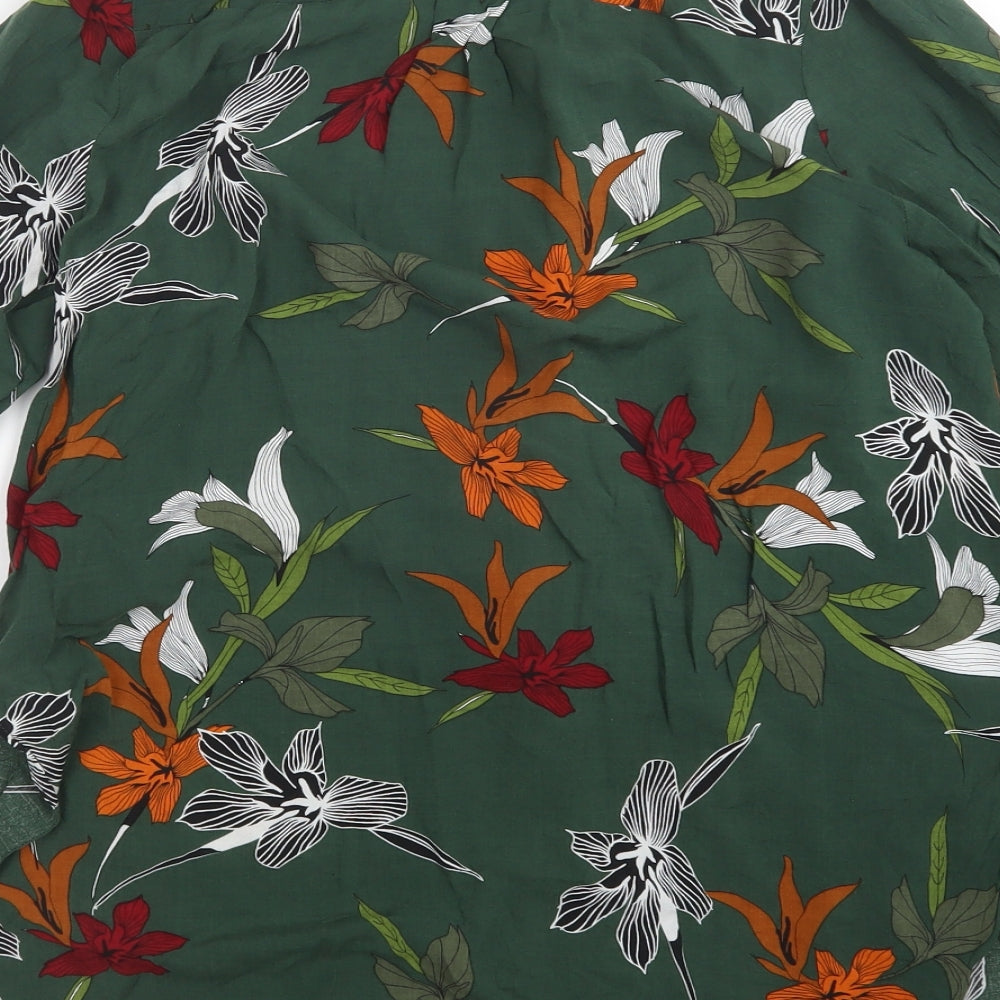 Papaya Womens Green Floral  Basic Button-Up Size 12