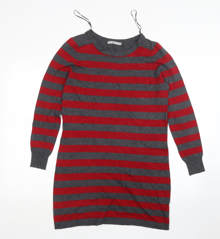 Marks and Spencer Womens Grey Striped  Pullover Jumper Size 12