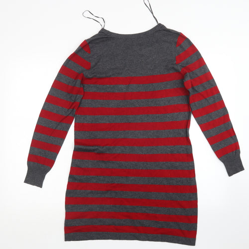 Marks and Spencer Womens Grey Striped  Pullover Jumper Size 12