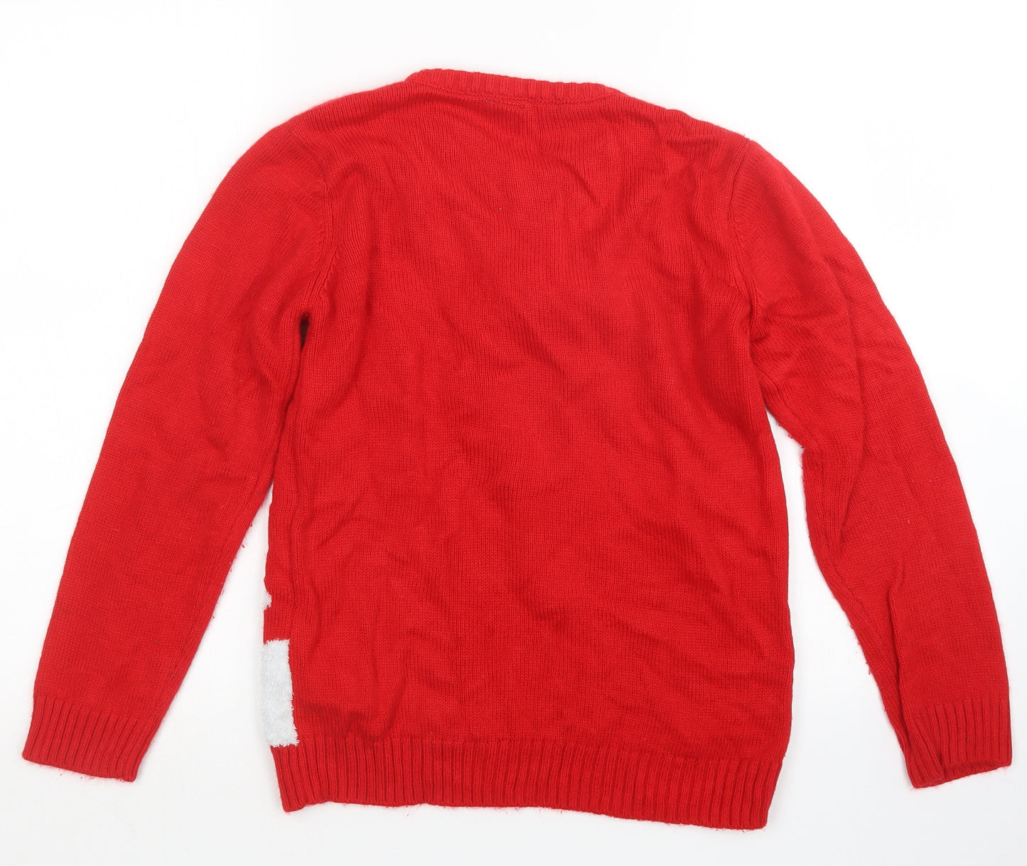 F&F Boys Red  Knit Pullover Jumper Size 11-12 Years  - Christmas