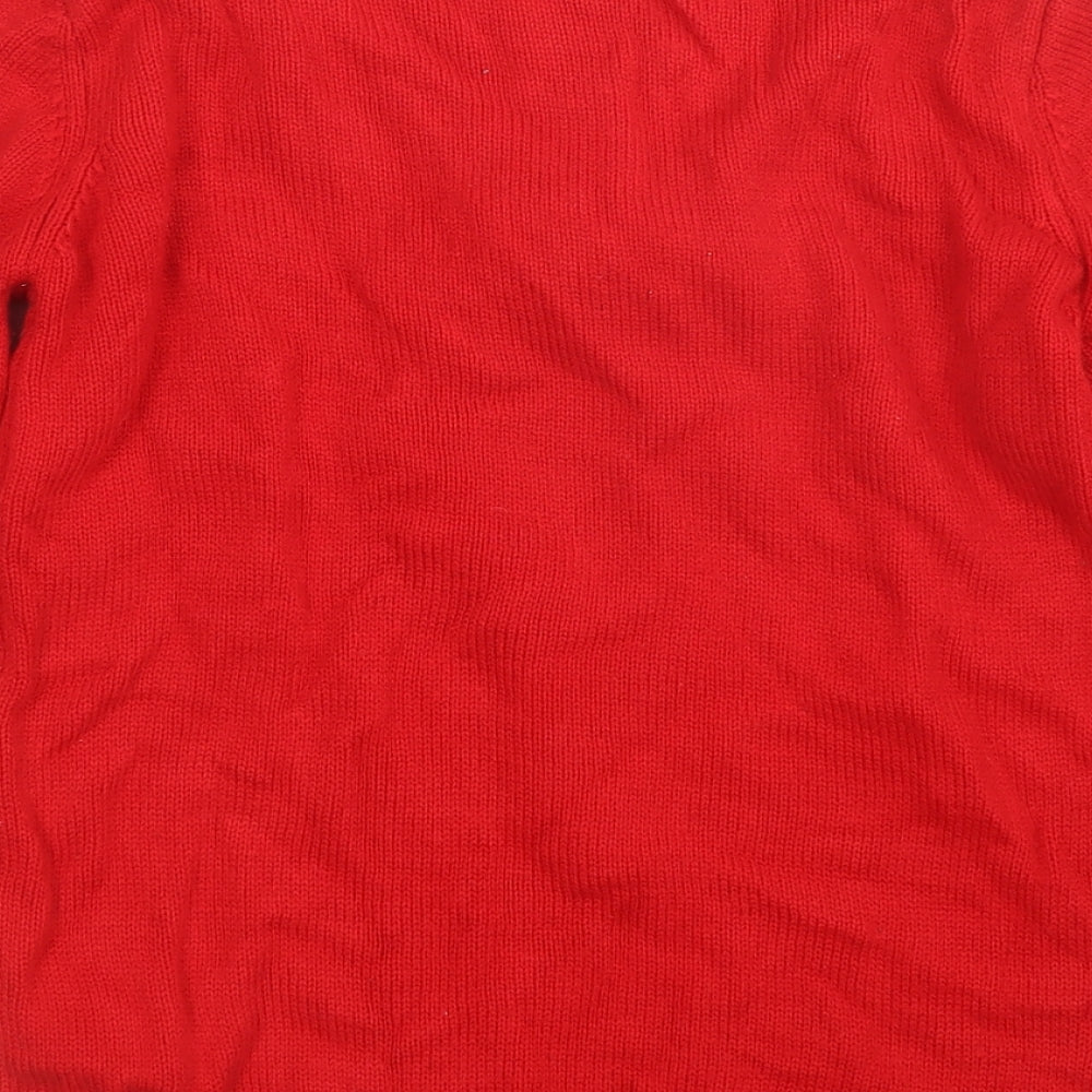 F&F Boys Red  Knit Pullover Jumper Size 11-12 Years  - Christmas
