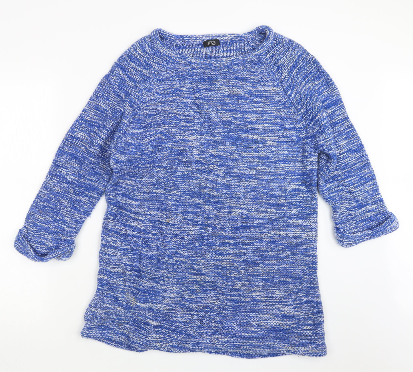 F&F Womens Blue  Knit Pullover Jumper Size 16