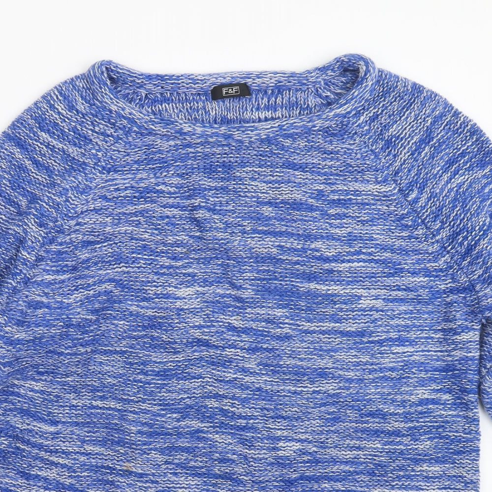 F&F Womens Blue  Knit Pullover Jumper Size 16
