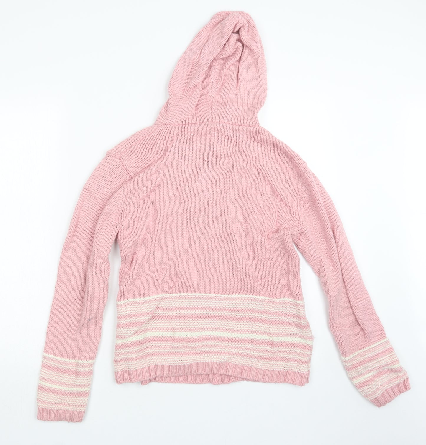 NAF NAF Girls Pink  Knit Pullover Hoodie Size 13 Years  - Christmas