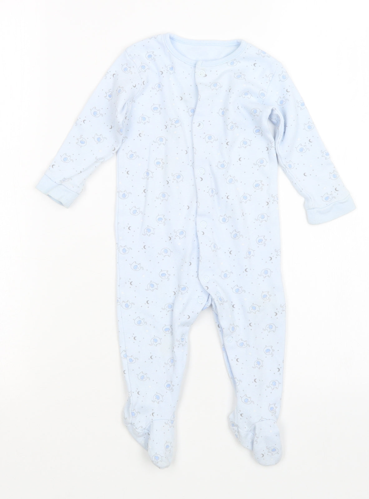 Matalan Boys Blue Geometric  Babydoll One Piece Size 6-9 Months