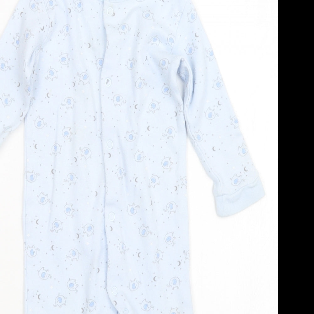 Matalan Boys Blue Geometric  Babydoll One Piece Size 6-9 Months