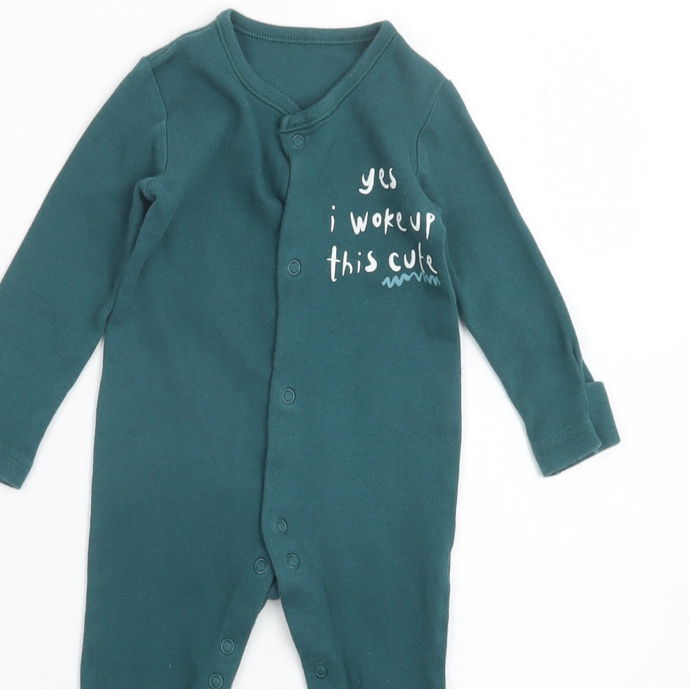 George Boys Green Geometric  Babydoll One Piece Size 6-9 Months