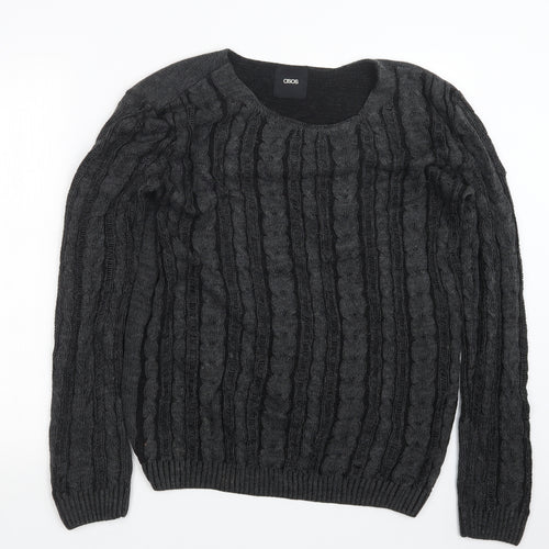 ASOS Mens Black  Knit Pullover Jumper Size S