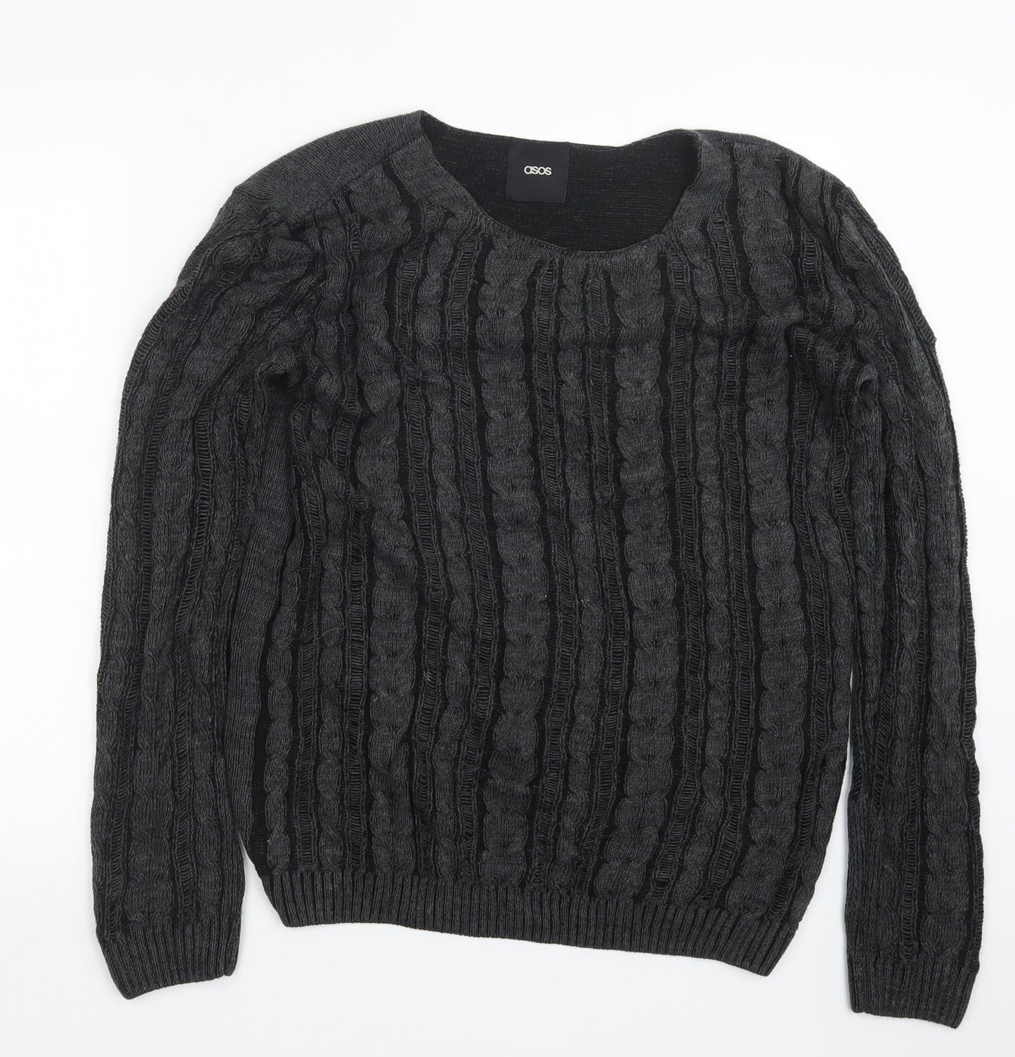 ASOS Mens Black  Knit Pullover Jumper Size S