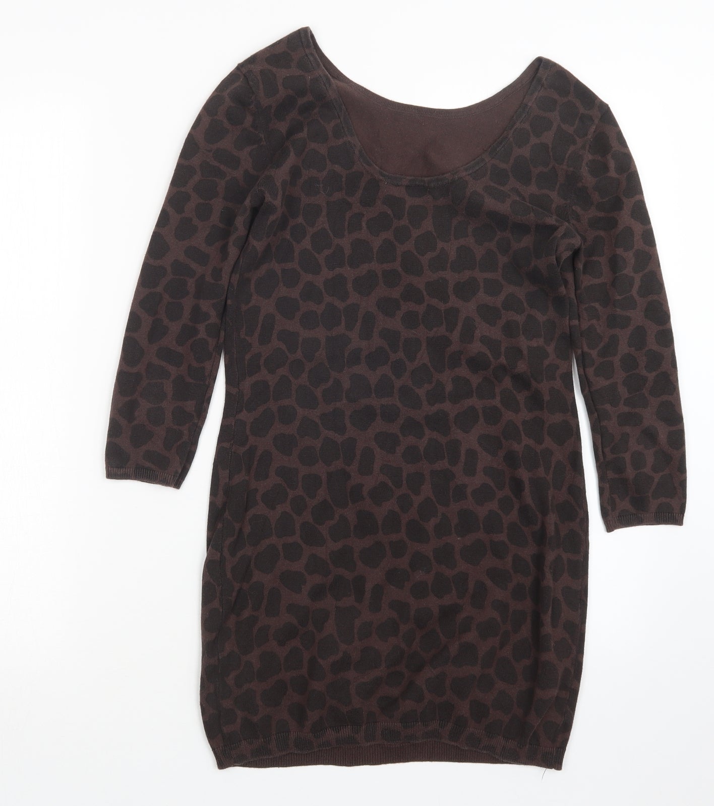 Red Herring Womens Brown Animal Print  Pullover Jumper Size 10