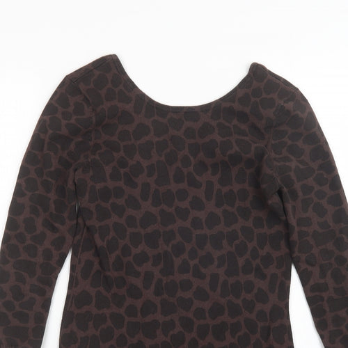 Red Herring Womens Brown Animal Print  Pullover Jumper Size 10