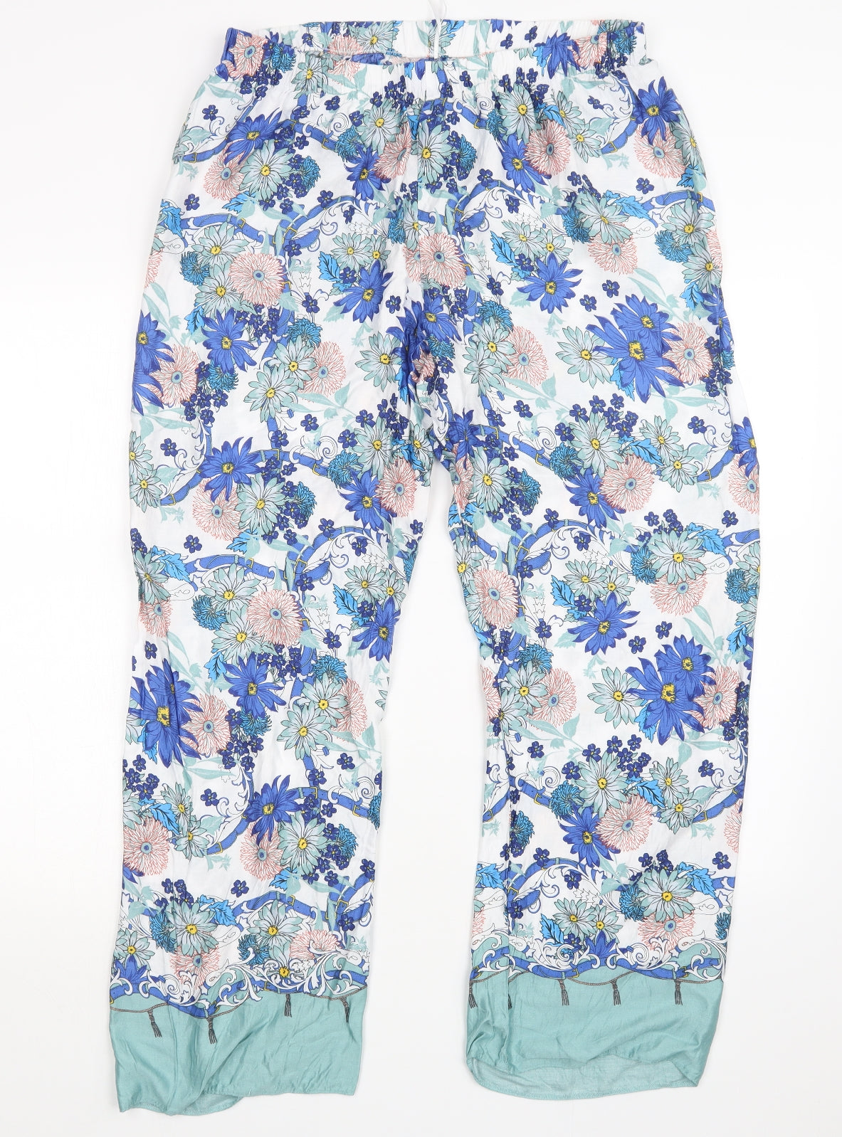 Matalan Womens Blue Geometric  Capri Pyjama Set Size 16