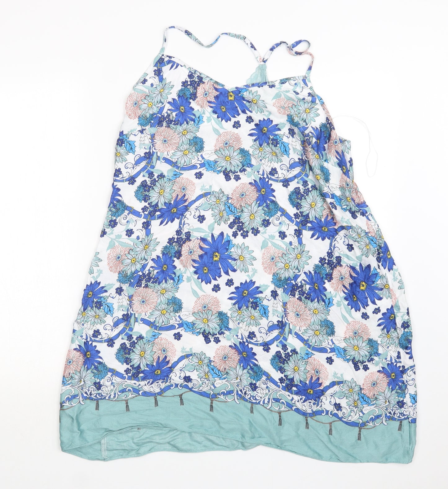 Matalan Womens Blue Geometric  Top Pyjama Set Size 18