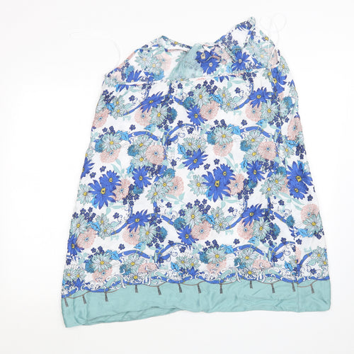 Matalan Womens Blue Geometric  Top Pyjama Set Size 18