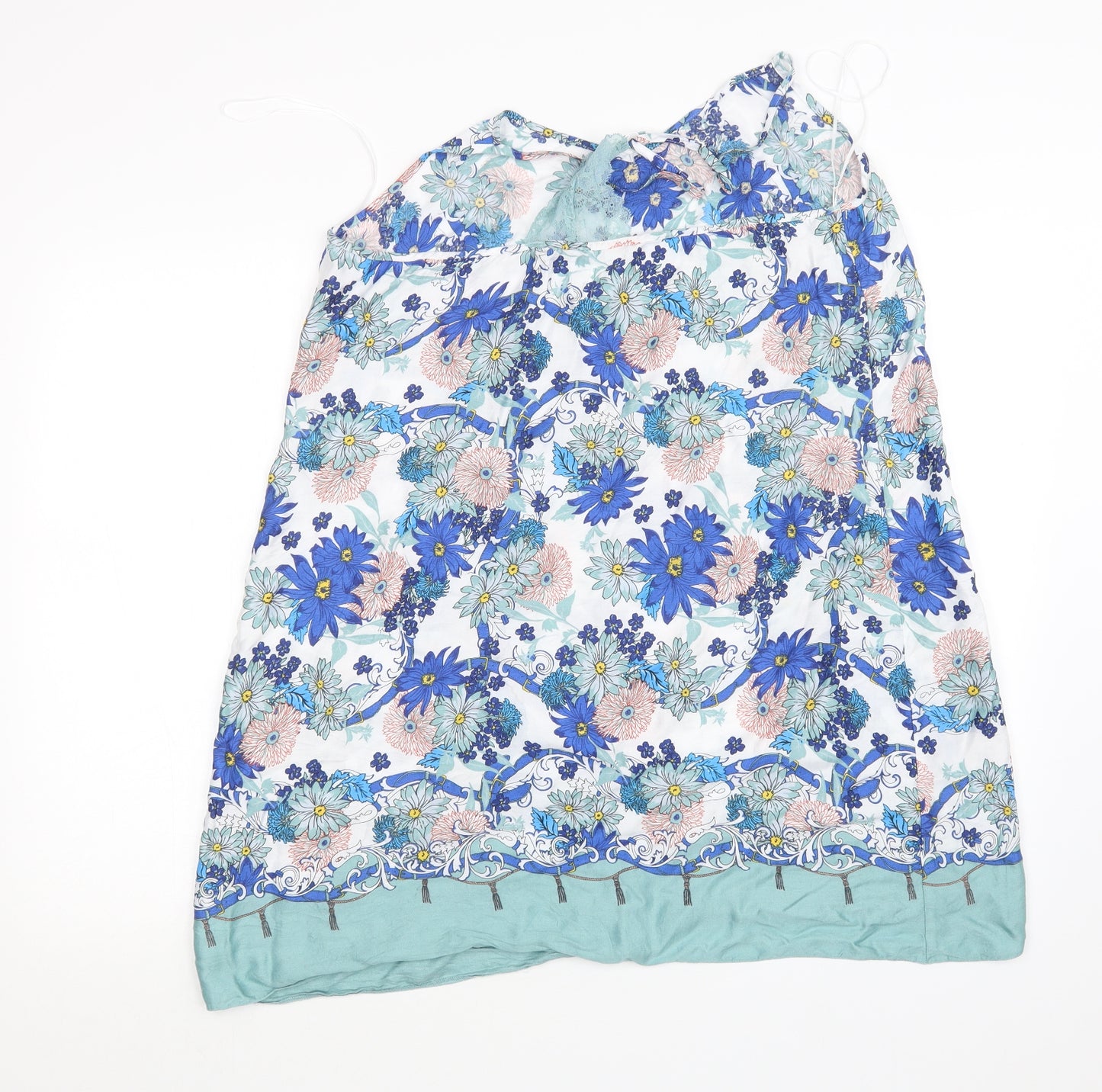Matalan Womens Blue Geometric  Top Pyjama Set Size 18
