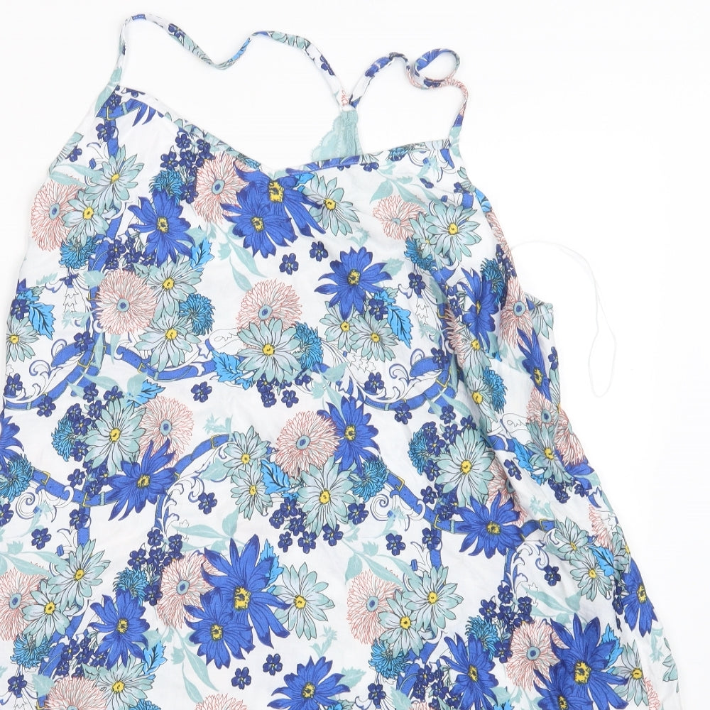 Matalan Womens Blue Geometric  Top Pyjama Set Size 18