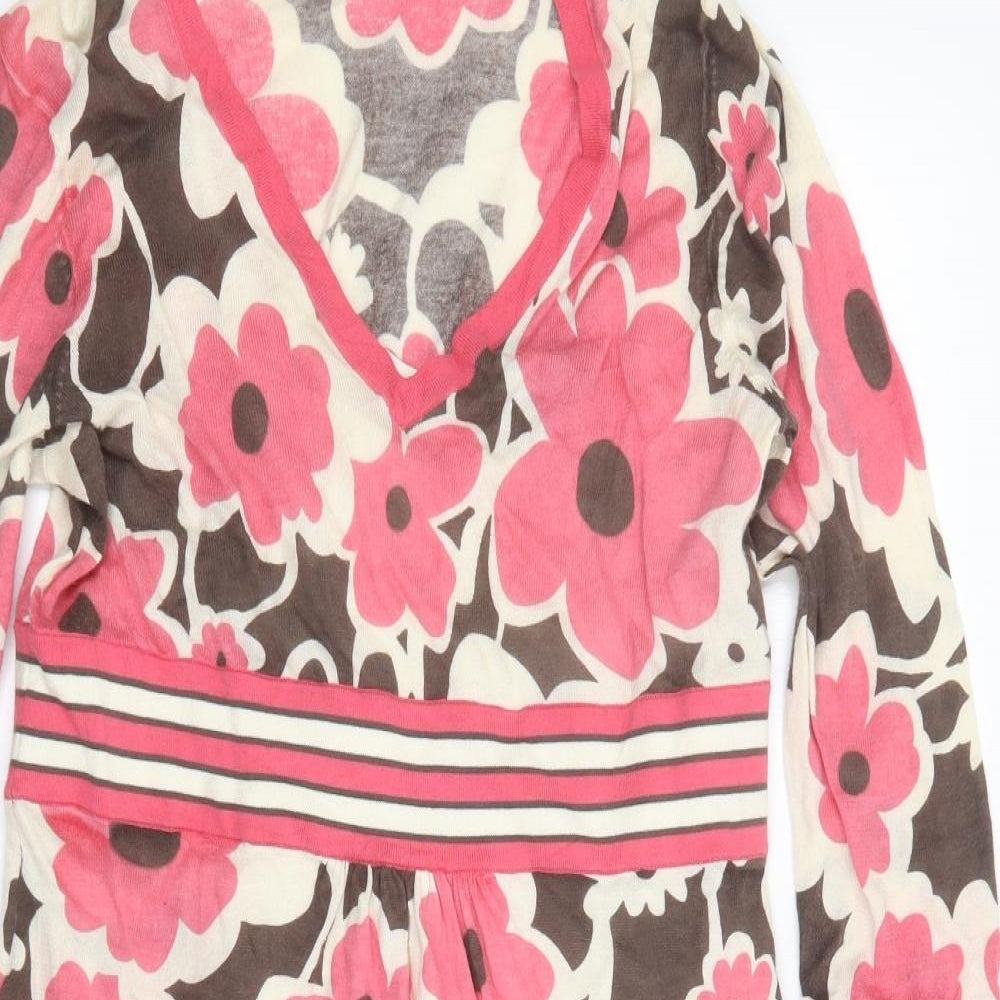 Boden Womens Pink Geometric  T-Shirt Dress  Size 14