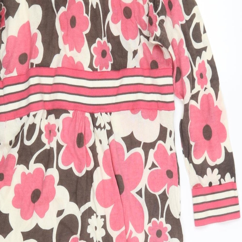 Boden Womens Pink Geometric  T-Shirt Dress  Size 14
