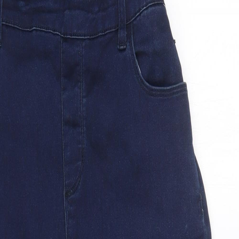 Denim Co. Womens Blue  Denim Dungaree One-Piece Size 14 L28 in