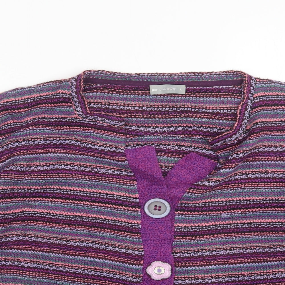 Per Una Womens Purple  Knit Cardigan Jumper Size L