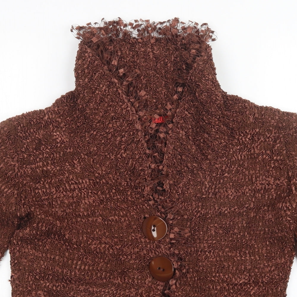 Xited Womens Brown  Knit Cardigan Jumper Size M